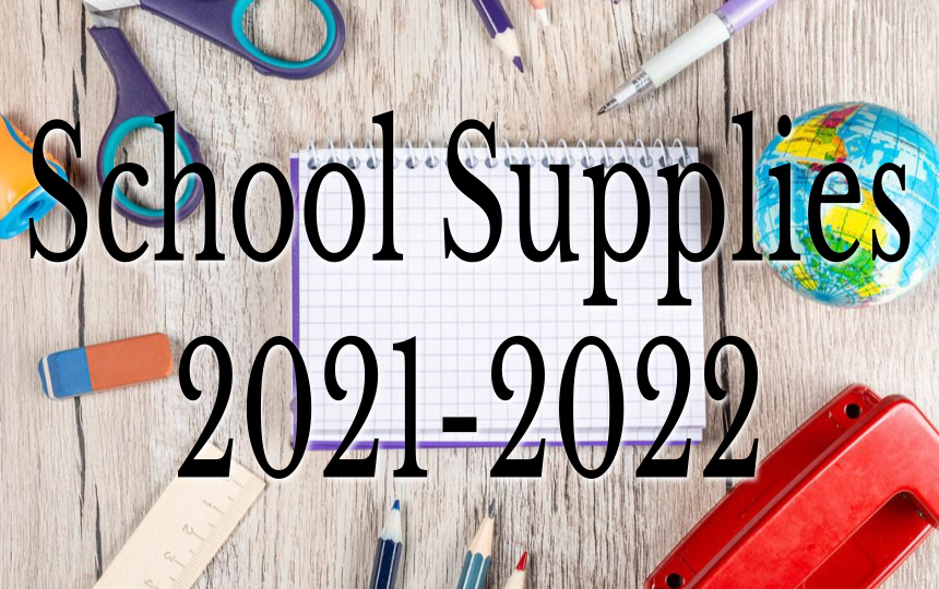 School Supplies 2021 - 2022 | W.J. Zahnow Elementary