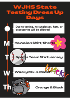 State Testing Dress Up Days